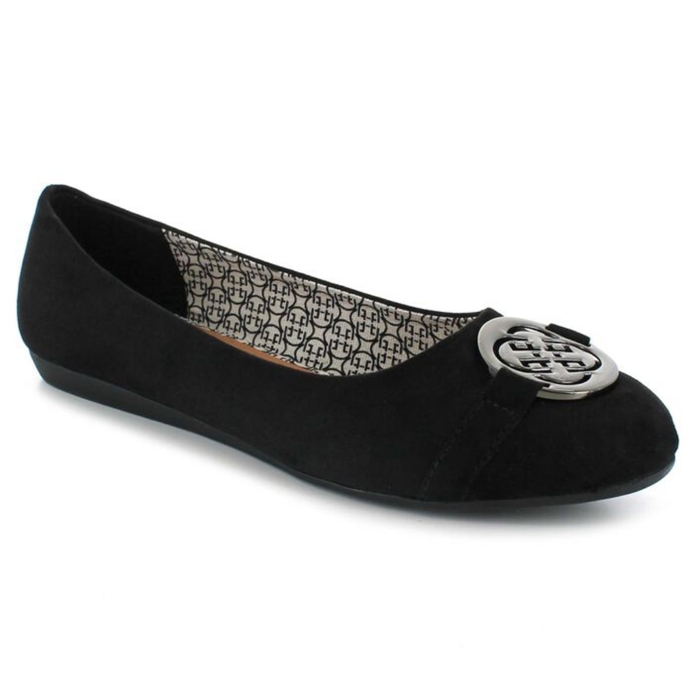 Women's Daisy Fuentes Black Flats Size 11 Wide